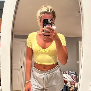 SHEIN Lemon Yellow Crop Top
